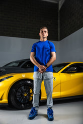 Colbalt Blue Embroidered Tee